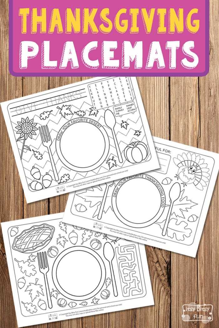 free thanksgiving printable placemats
