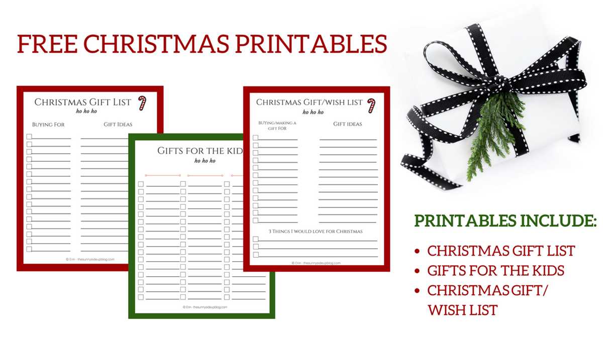 gift list printable