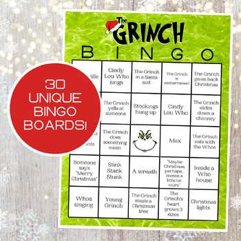 grinch bingo printable grinch bingo printable