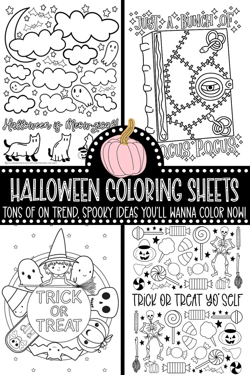 halloween color sheets free printable halloween color sheets free printable