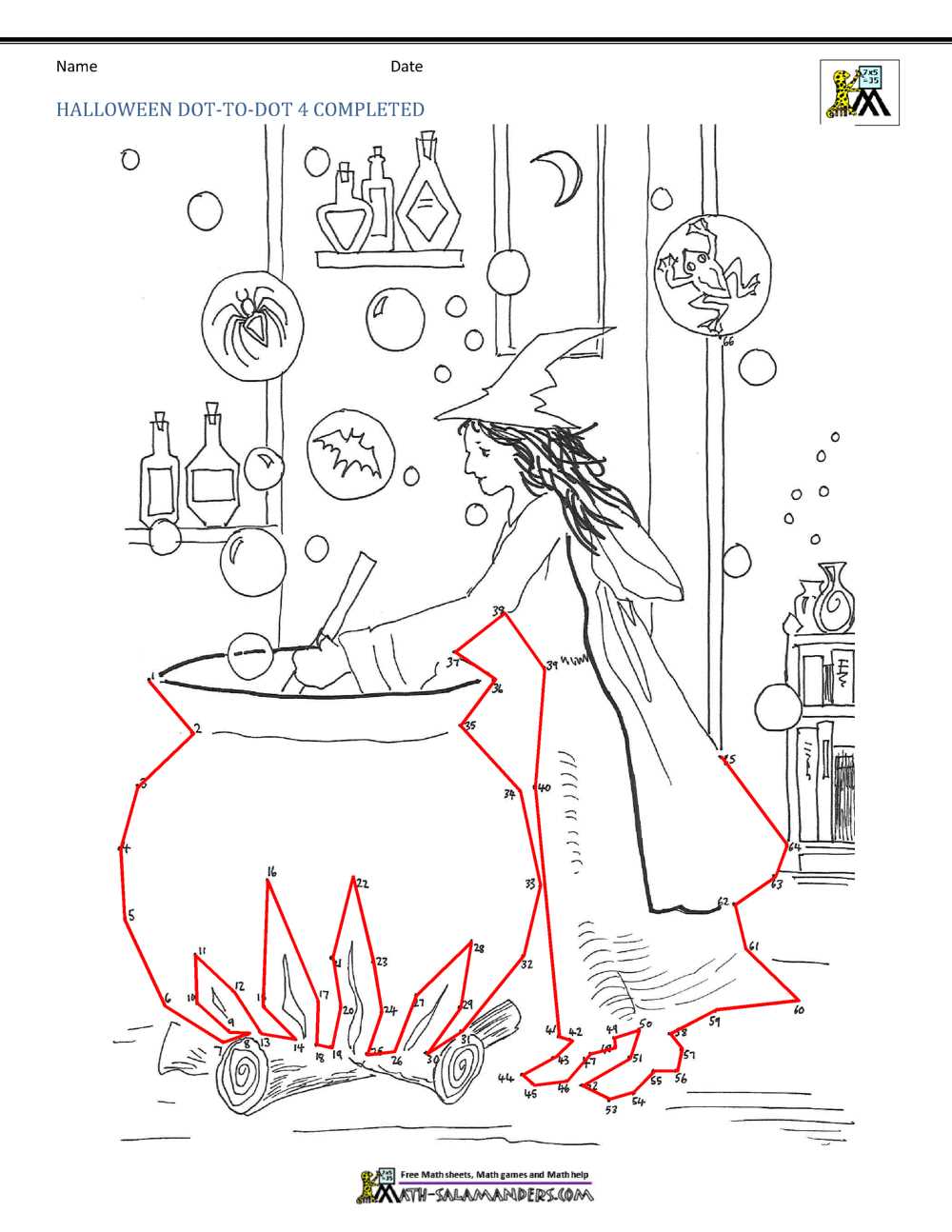 halloween connect the dots printable