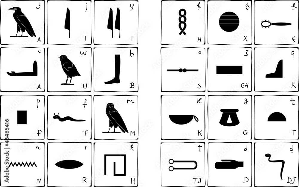 hieroglyphics alphabet printable