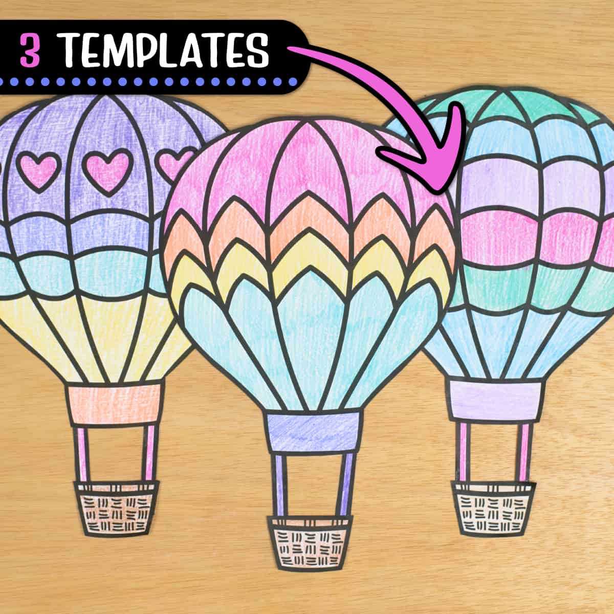 hot air balloon printable template hot air balloon printable template