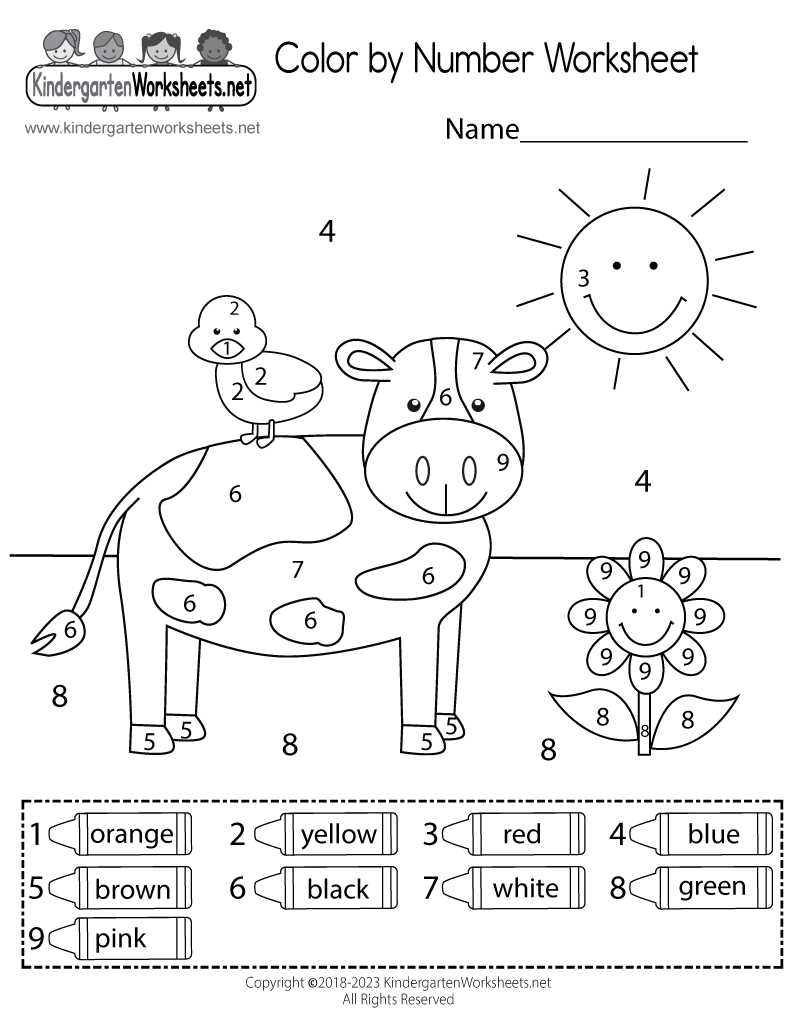 kindergarten color by number printable kindergarten color by number printable