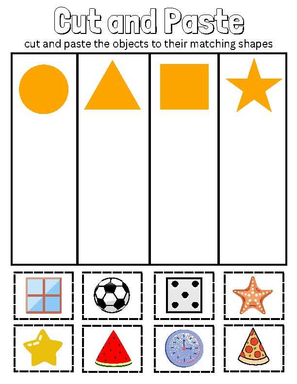 kindergarten cut and paste printables kindergarten cut and paste printables