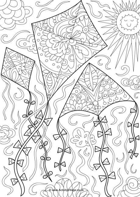 kite coloring pages printable