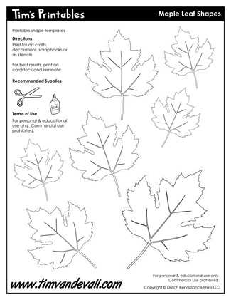 leaf shapes printable