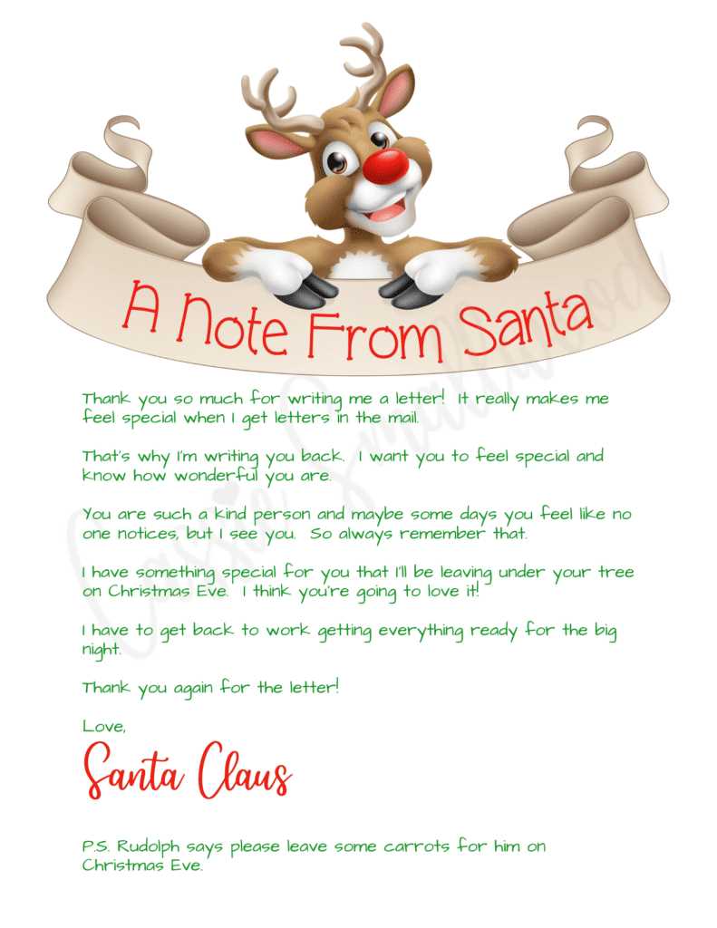 letter for santa free printable
