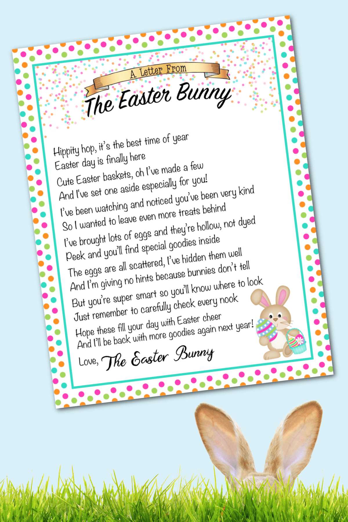 letter from easter bunny printable letter from easter bunny printable