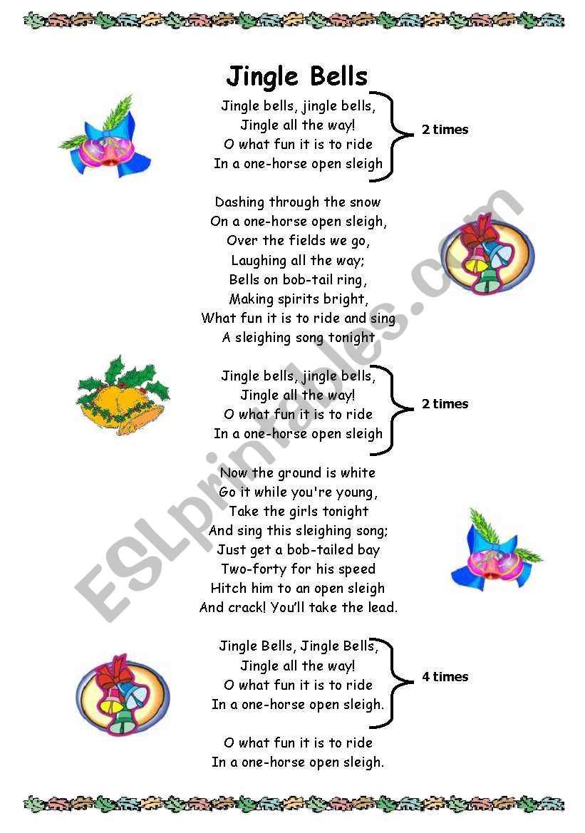 lyrics jingle bells printable lyrics jingle bells printable