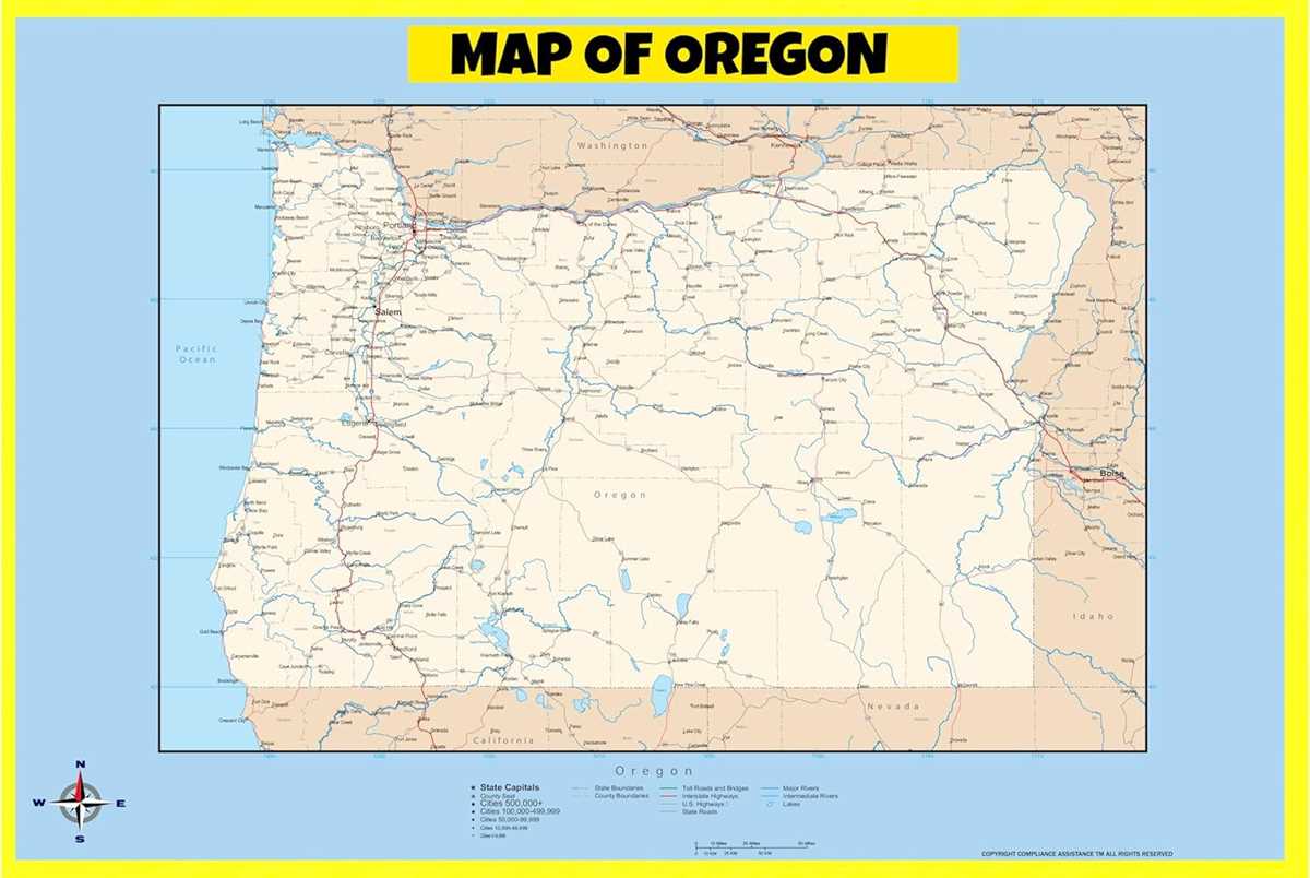 map of oregon printable map of oregon printable