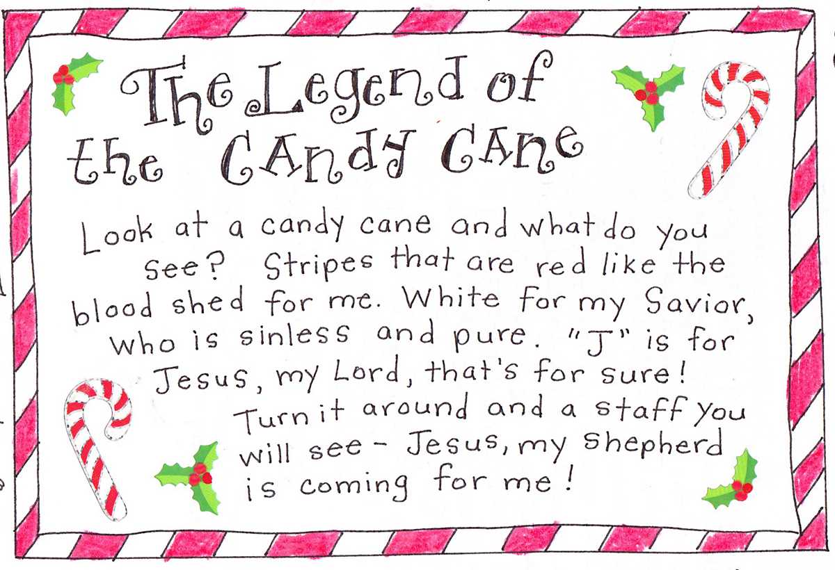 meaning of the candy cane free printable