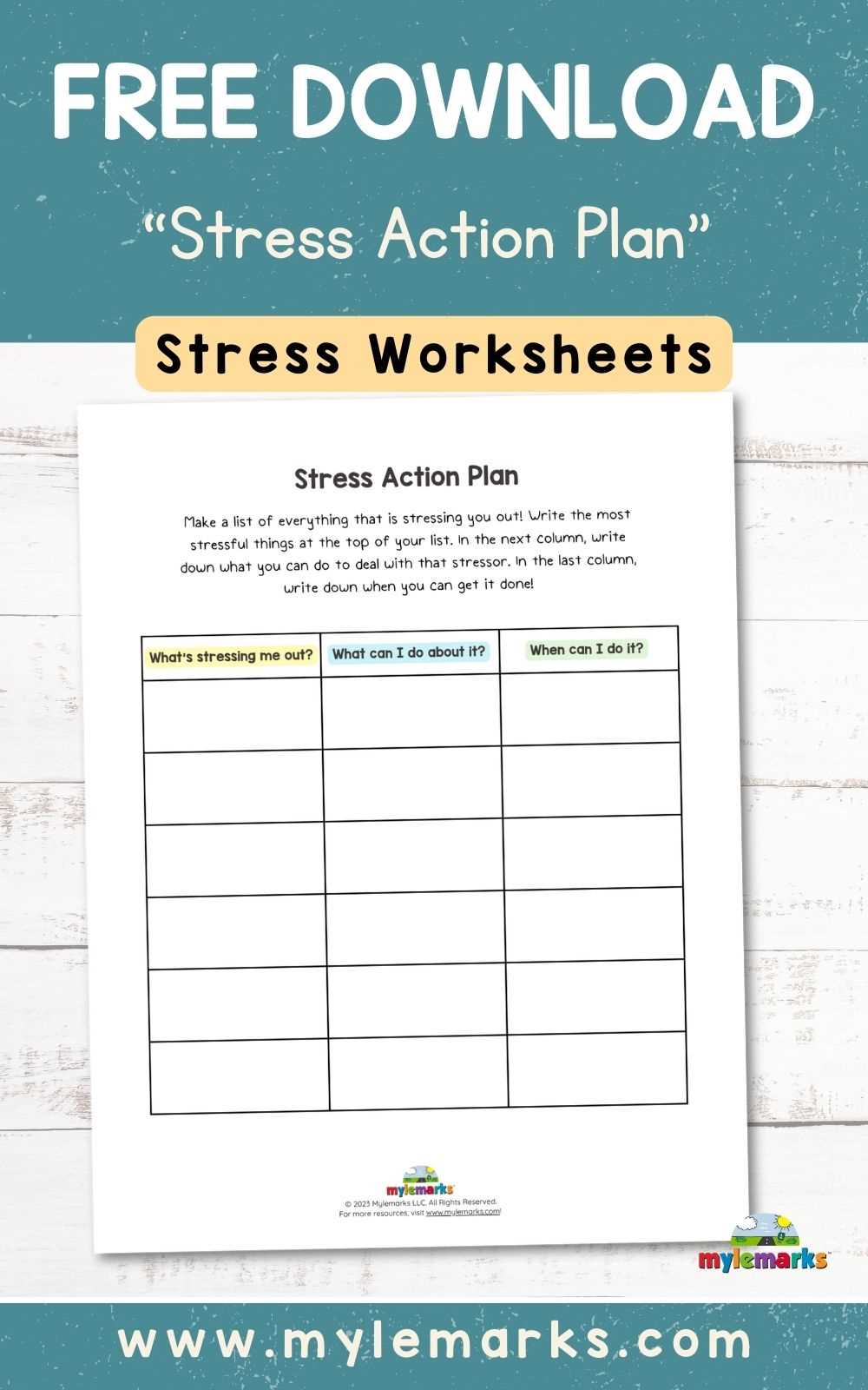 mental health printable worksheets