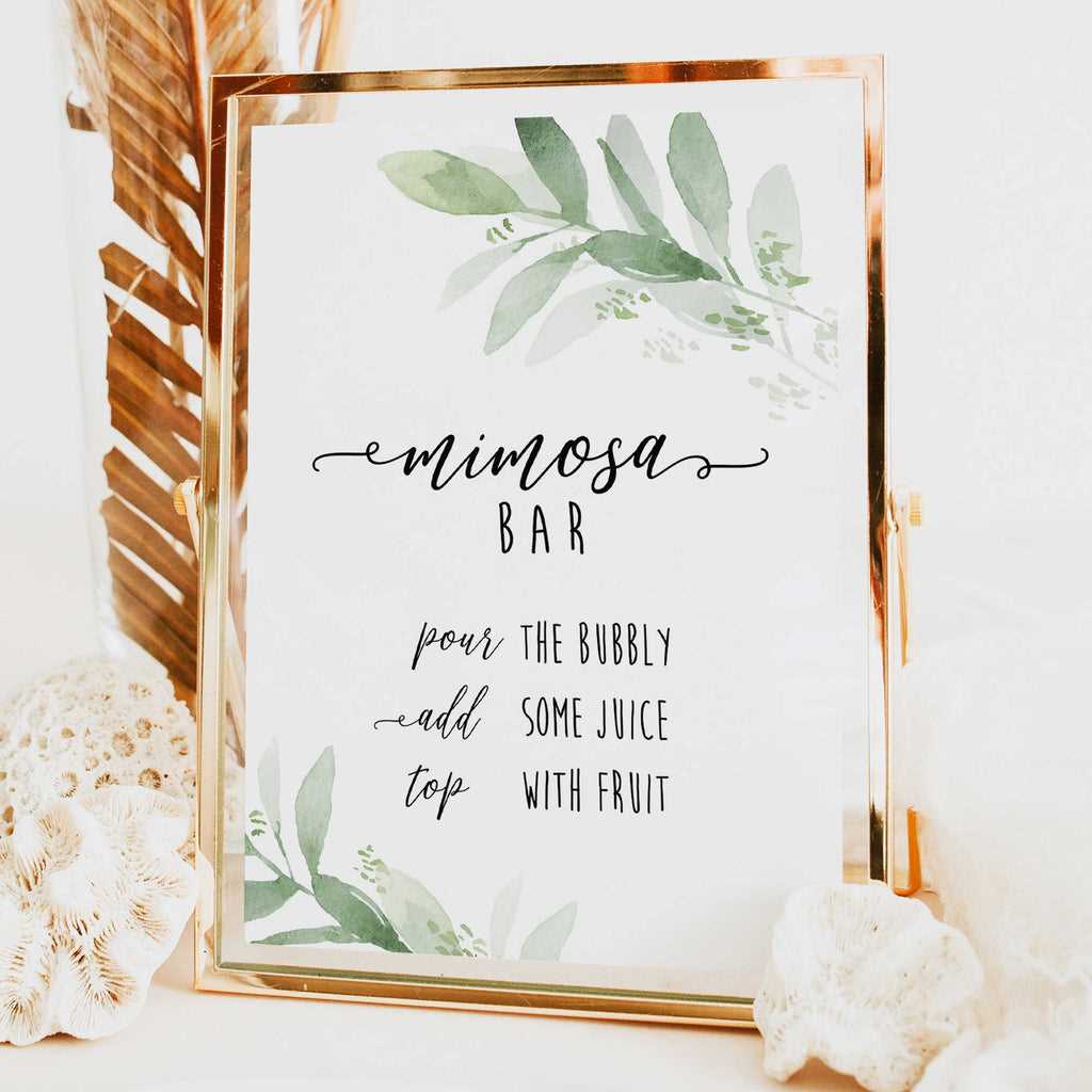 mimosa bar sign printable