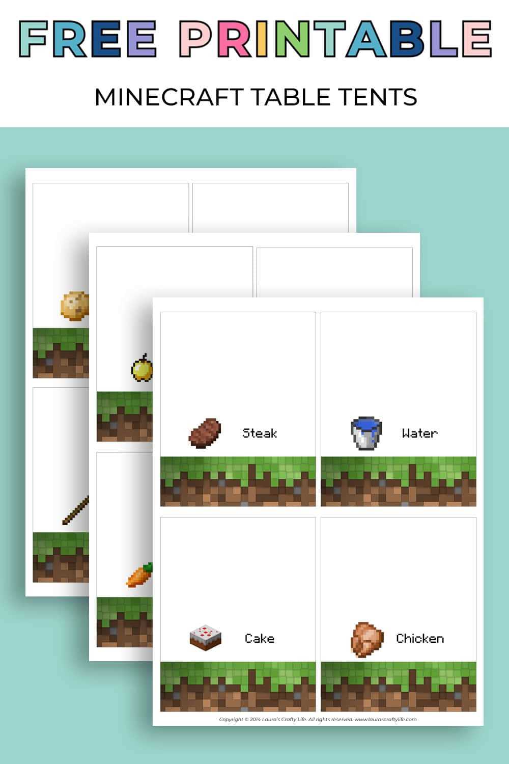 minecraft printable food labels free