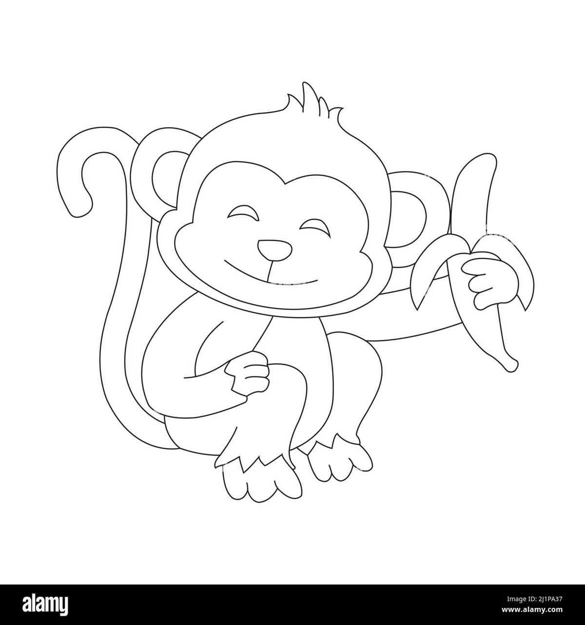 monkey printable coloring pages