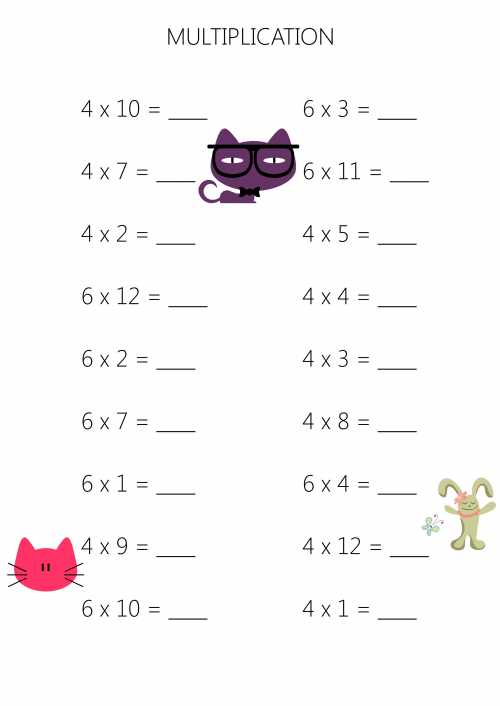 multiplication practice sheets printable