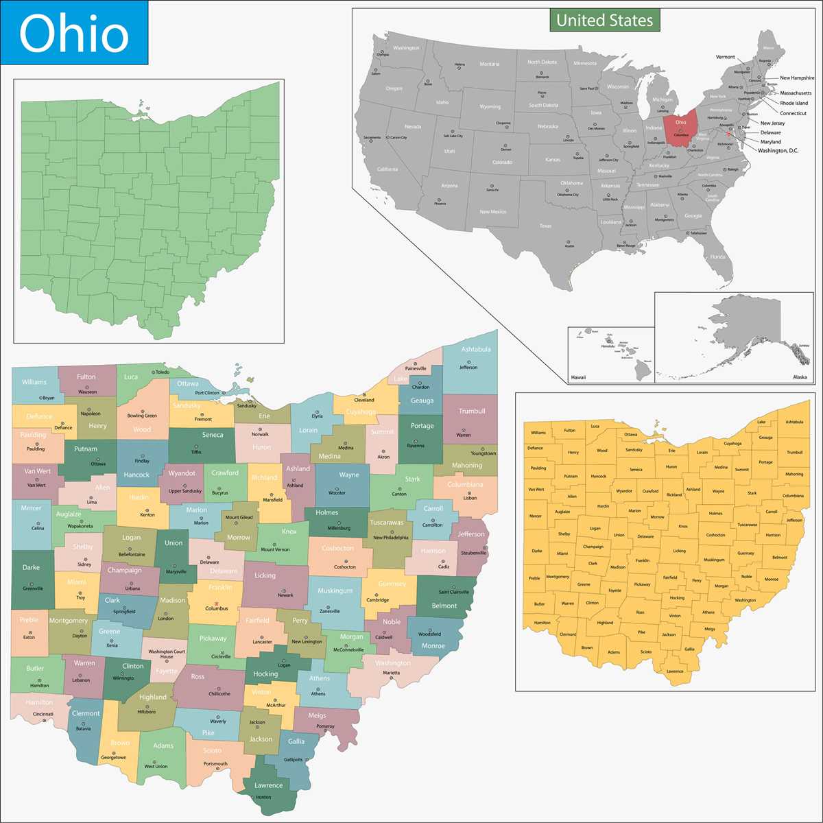 ohio printable map ohio printable map