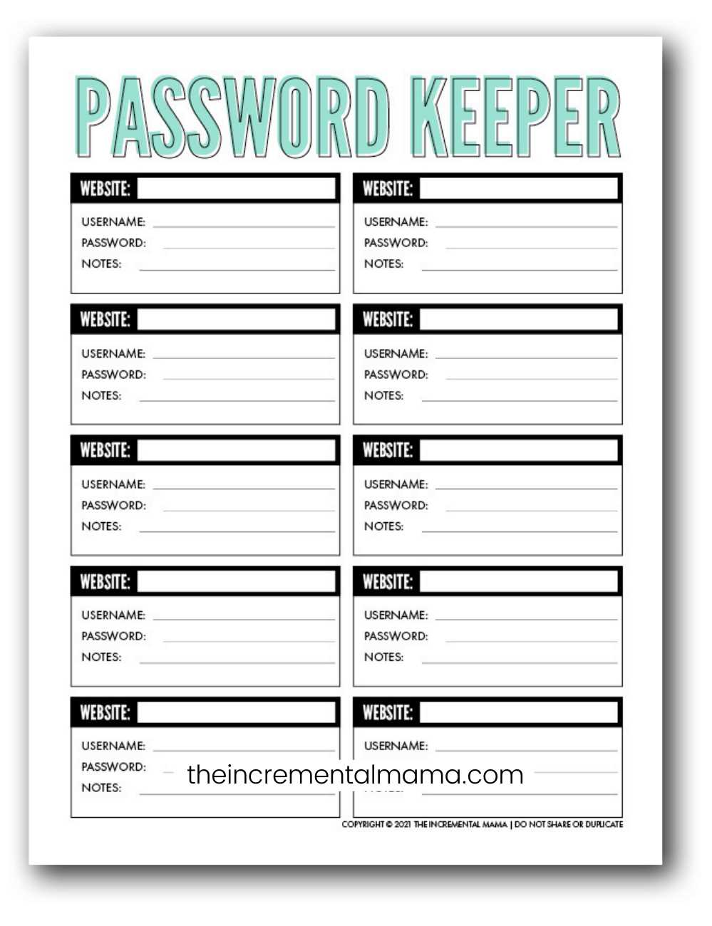 password printable sheet password printable sheet