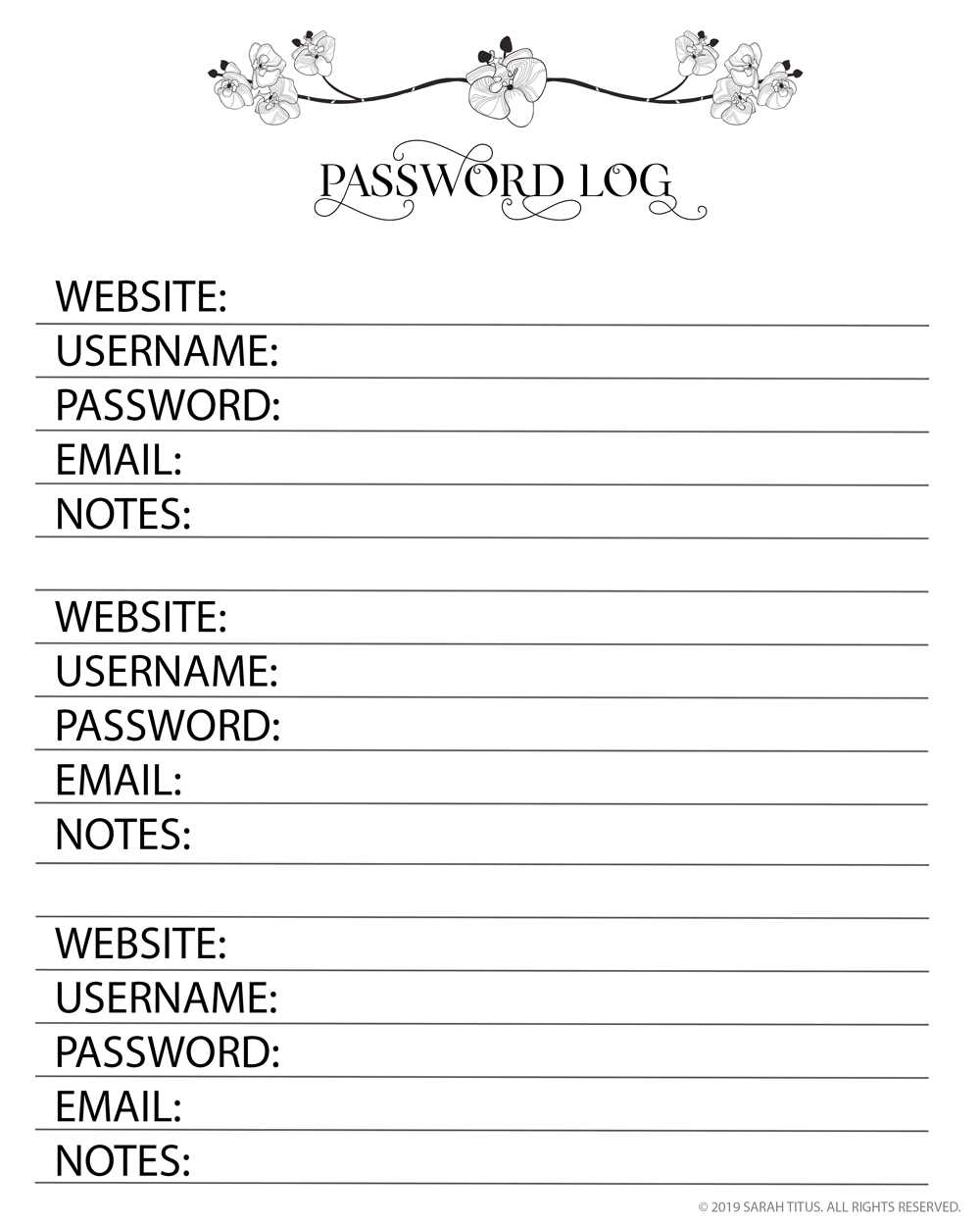 password printable sheet password printable sheet