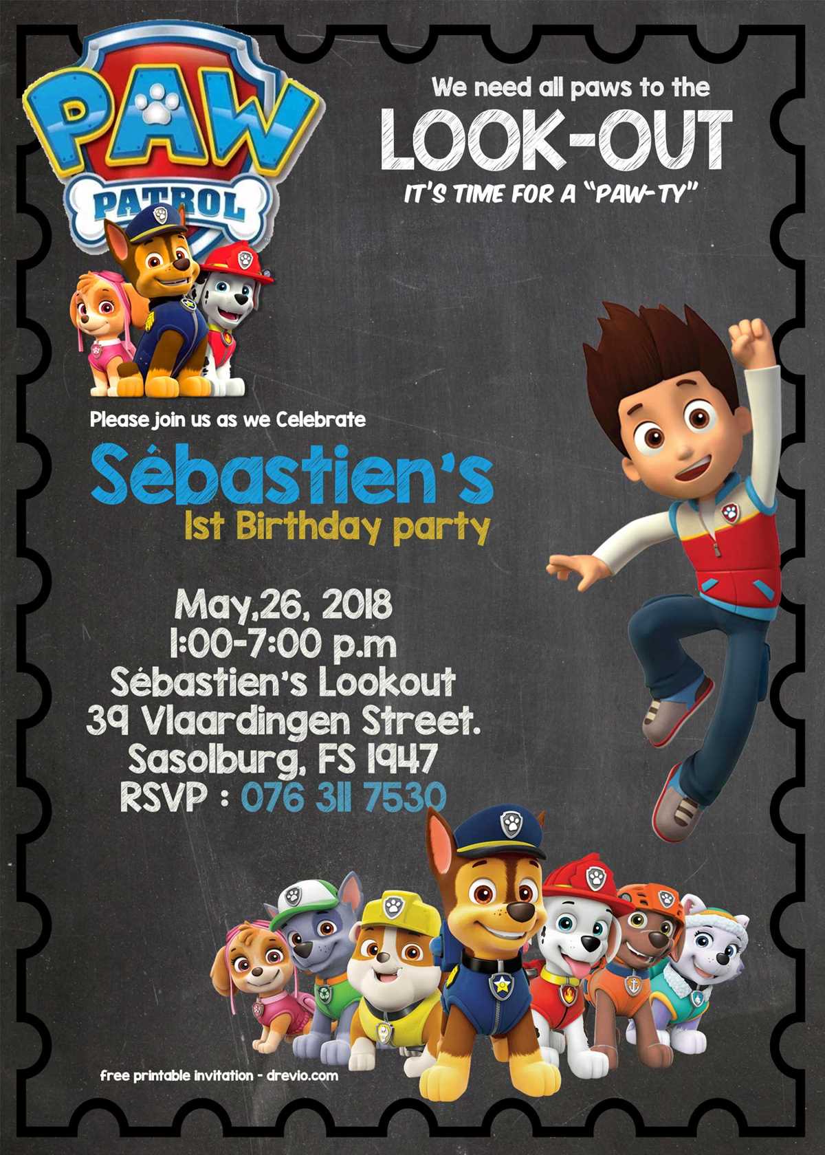 paw patrol birthday printable paw patrol birthday printable