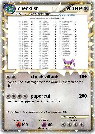 pokemon card checklist printable pokemon card checklist printable