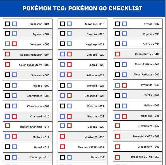 pokemon checklist printable pokemon checklist printable