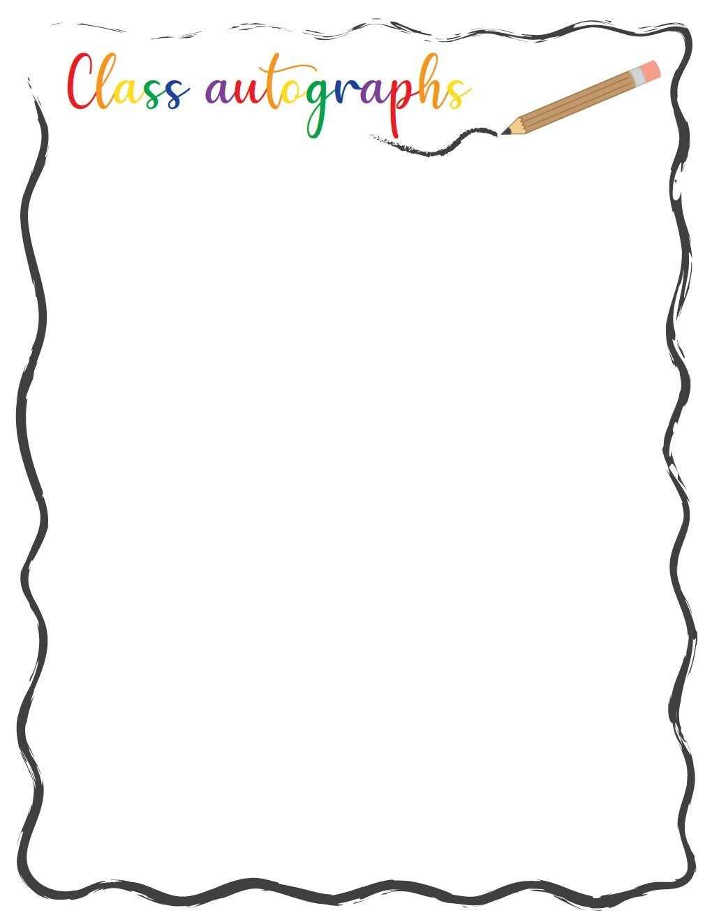 printable autograph page template
