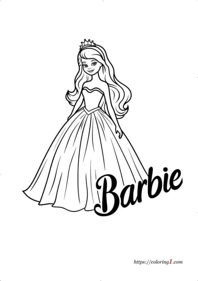 printable barbie colouring
