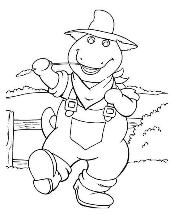 printable barney coloring pages