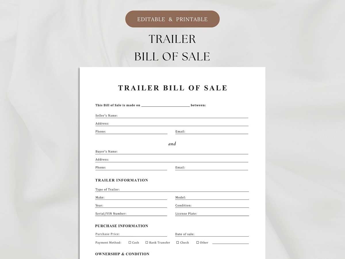 printable bill of sale for boat trailer printable bill of sale for boat trailer