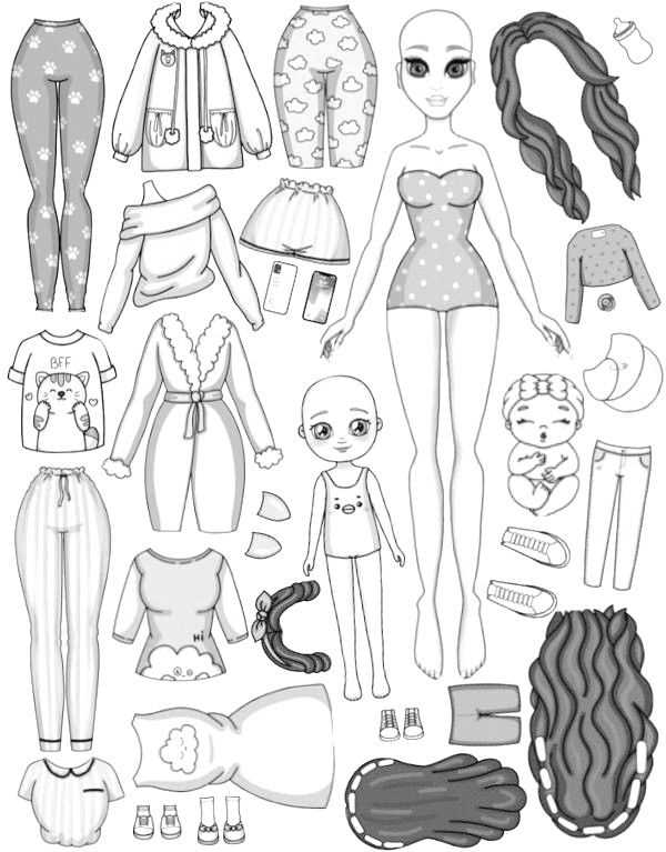 printable black and white paper dolls printable black and white paper dolls