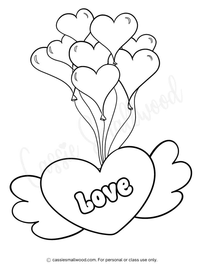 printable colored hearts