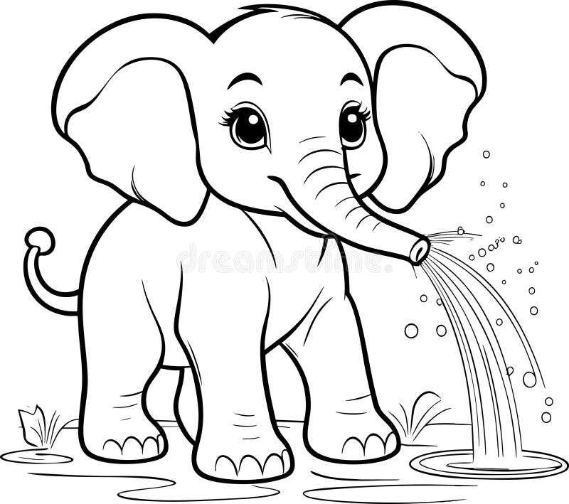 printable coloring elephant