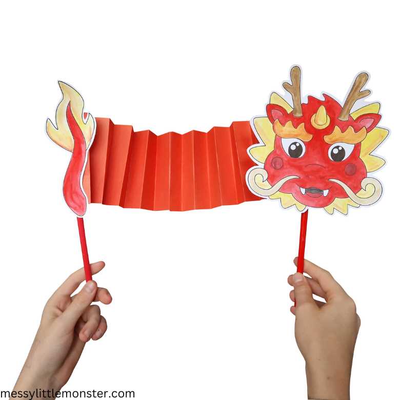 printable dragon puppet