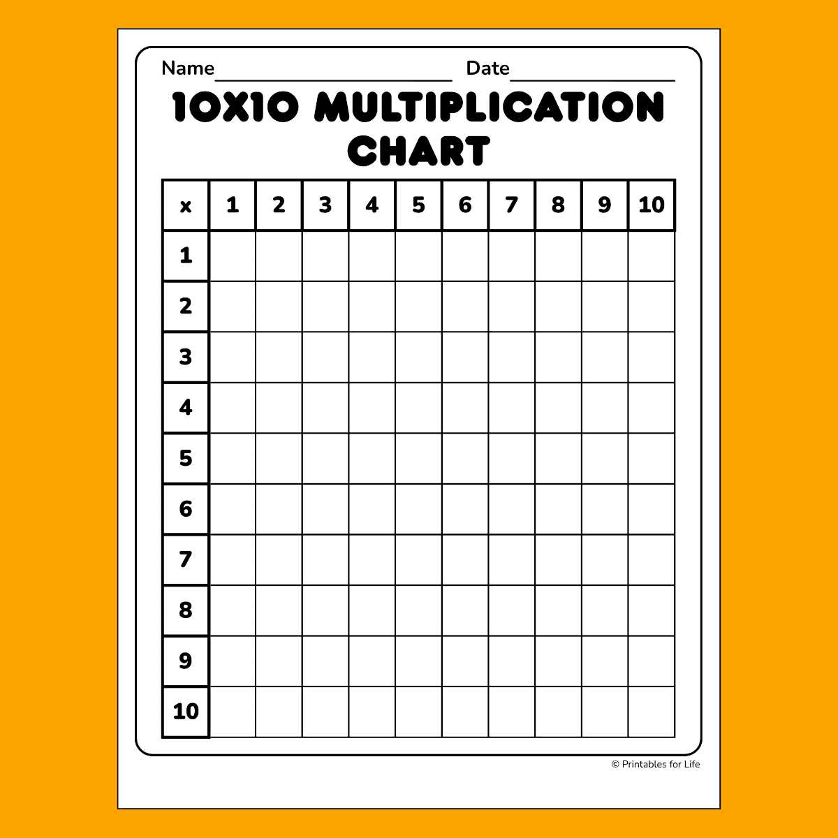 printable fill in multiplication chart printable fill in multiplication chart