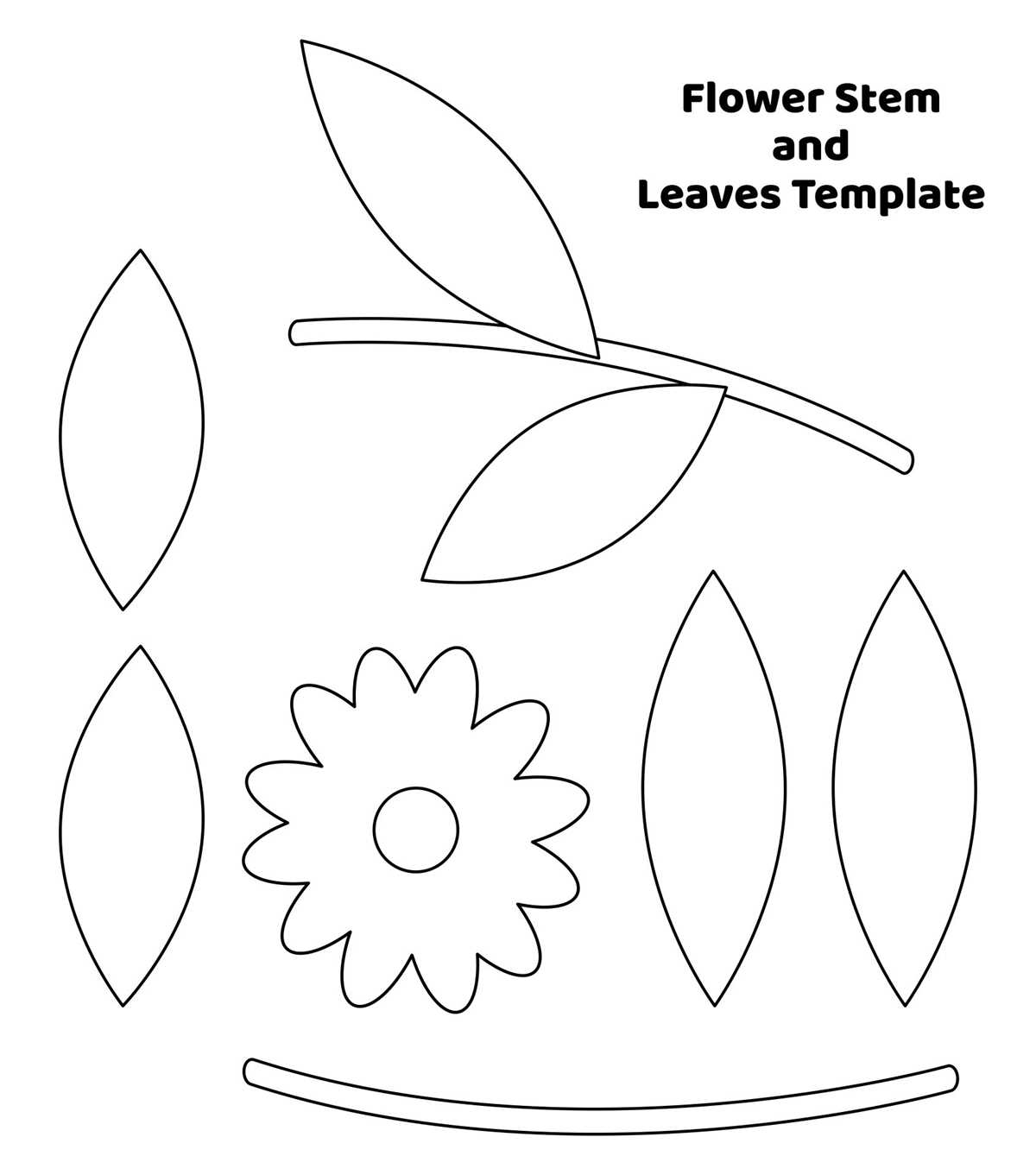 printable flower stem outline