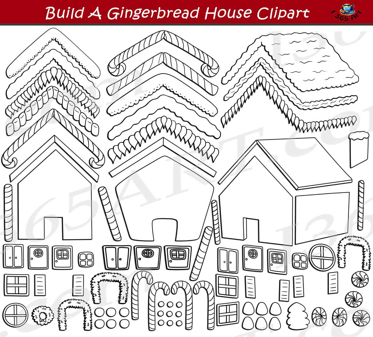 printable gingerbread house clipart