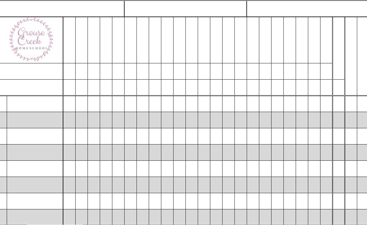 printable grade book