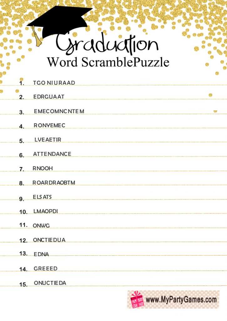 printable graduation games