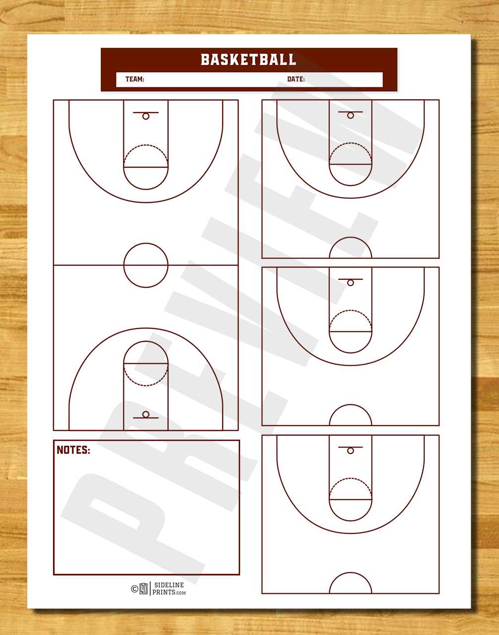 printable half court basketball diagram