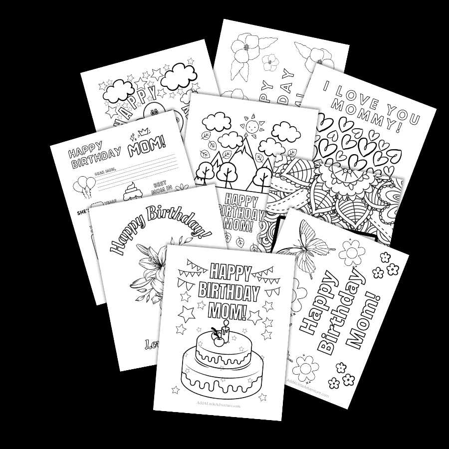 printable happy birthday mom coloring card printable happy birthday mom coloring card