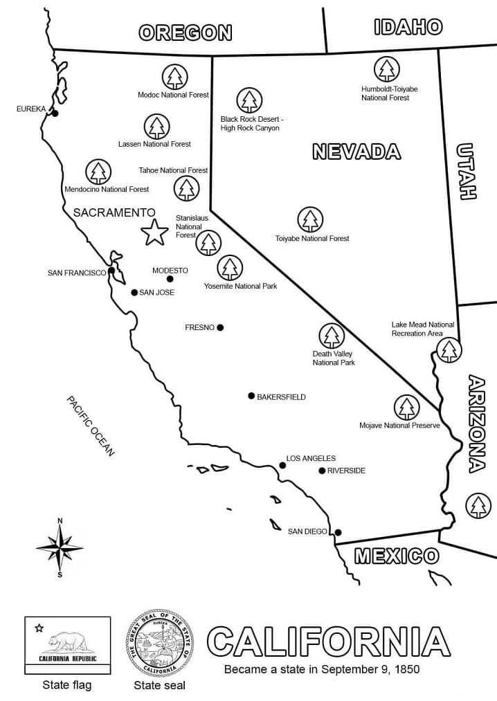 printable map california printable map california