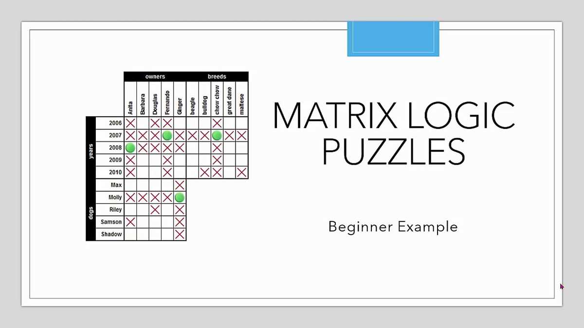 printable matrix logic puzzles