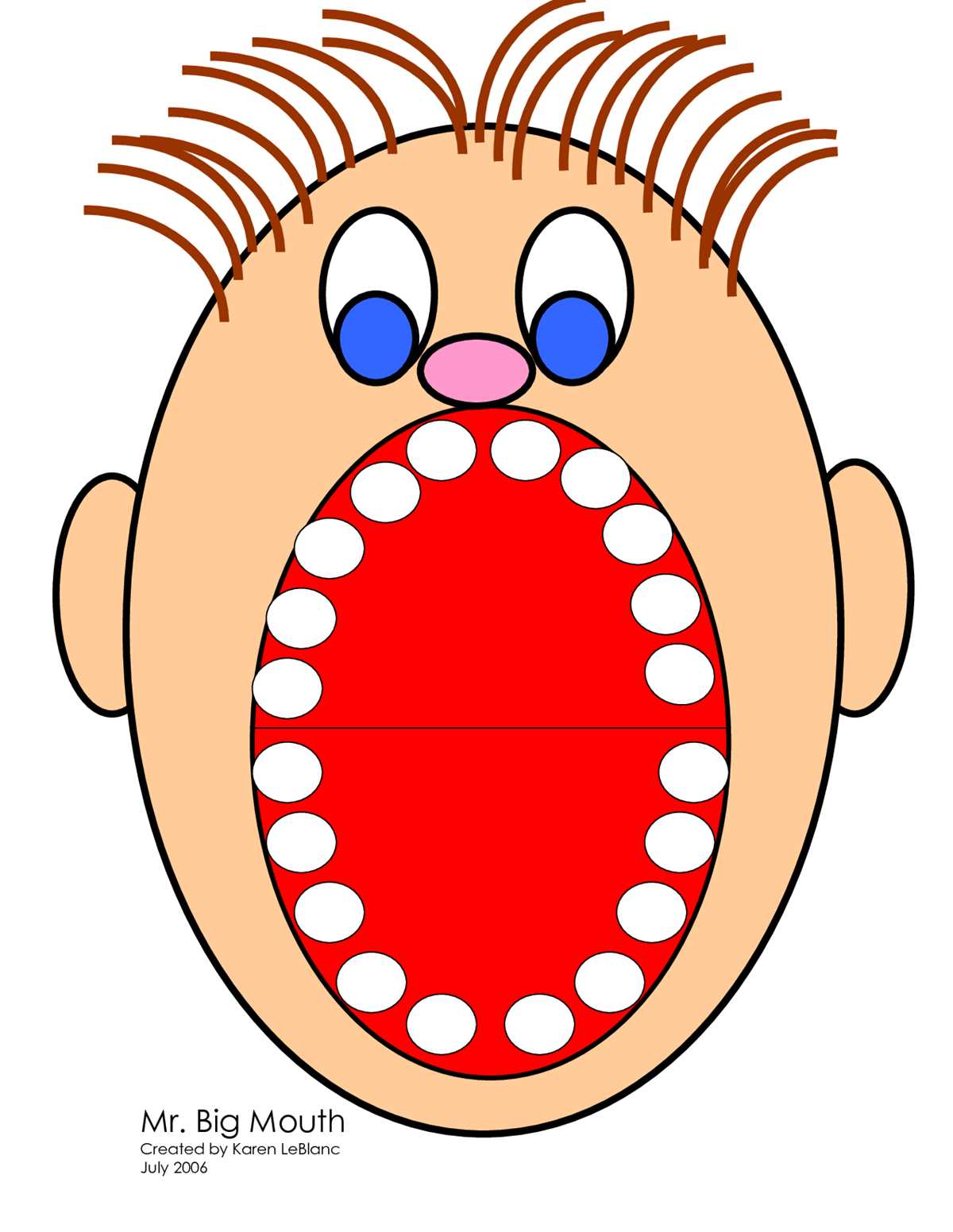 printable mouth template