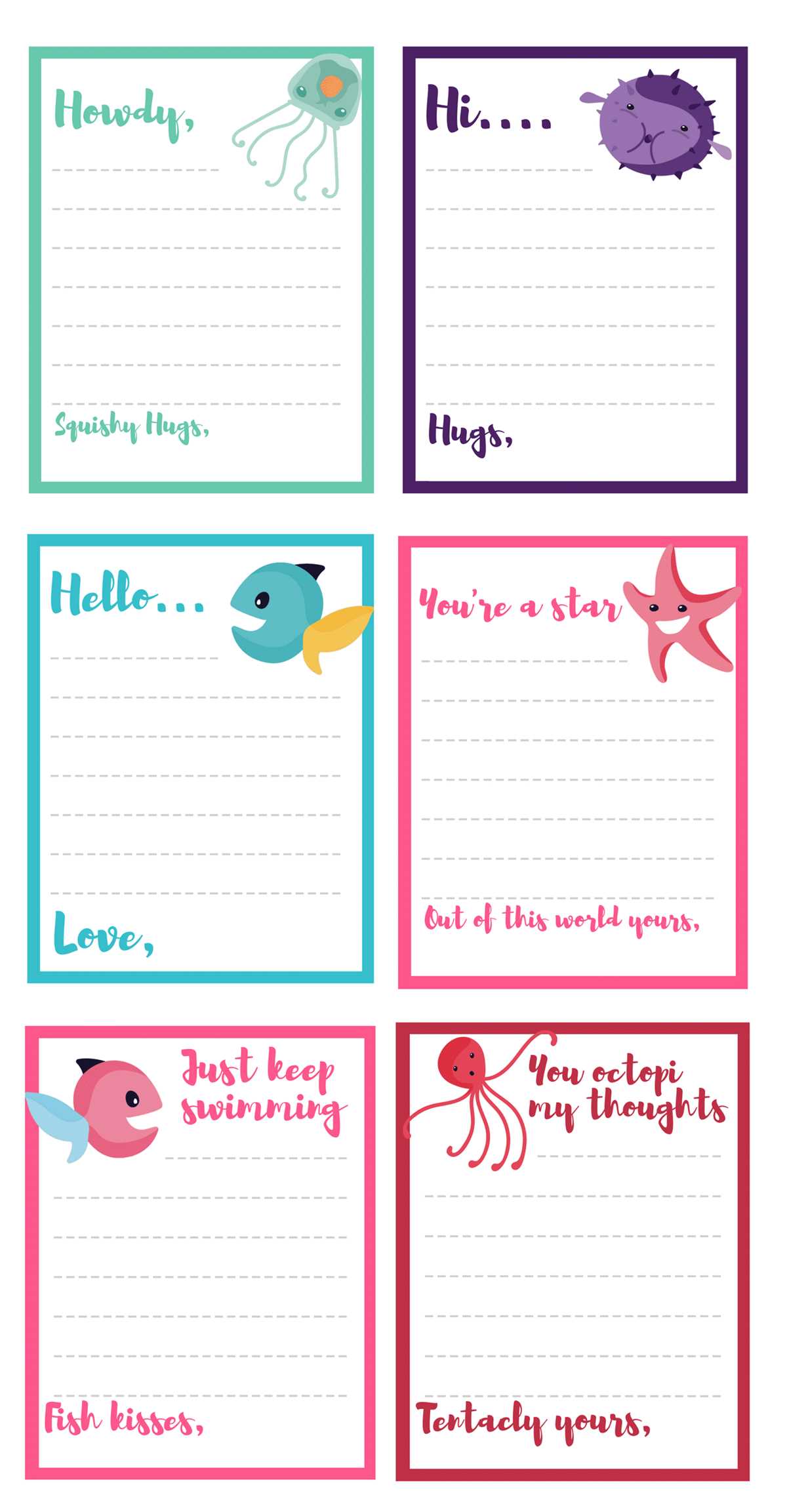 printable note cards
