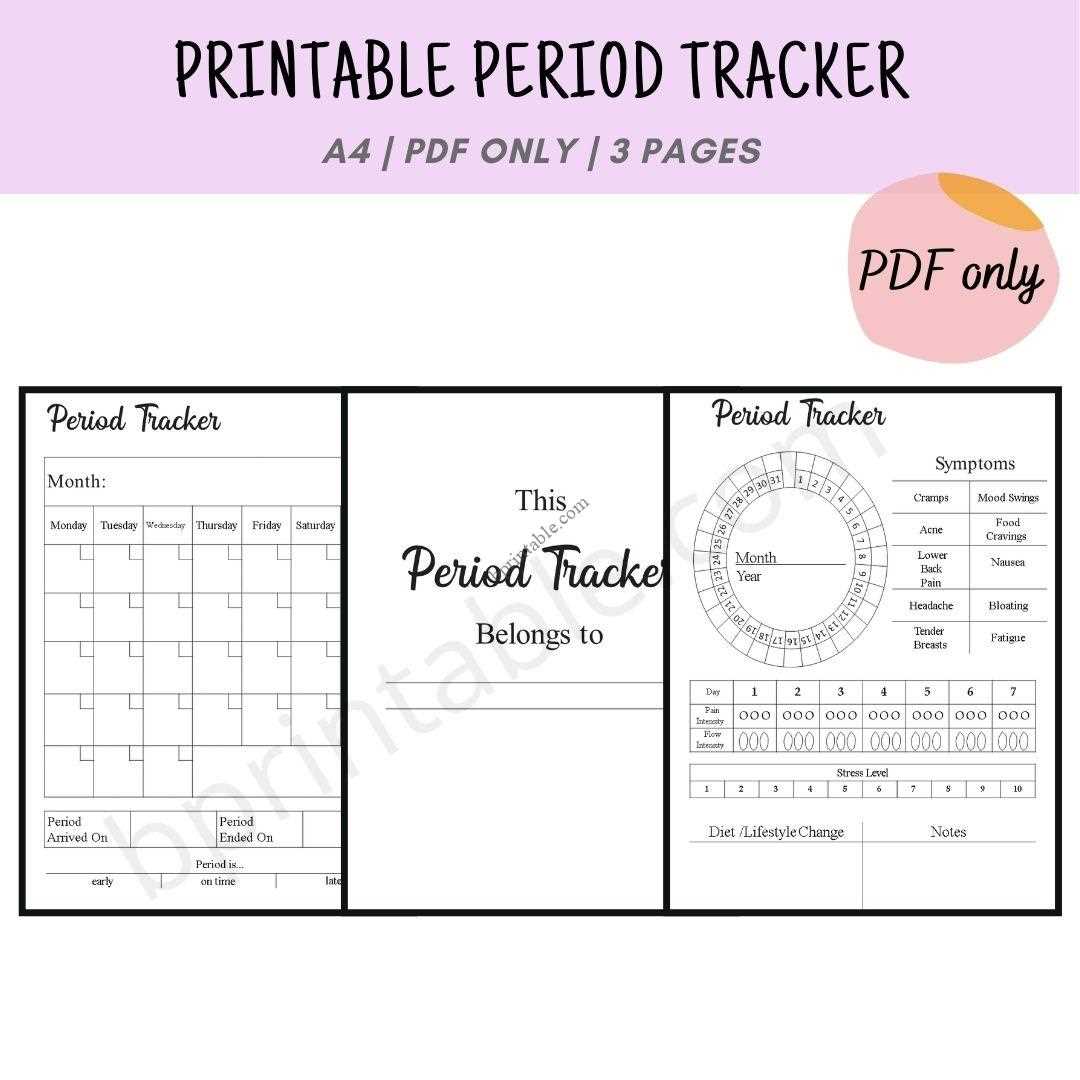 printable period tracker