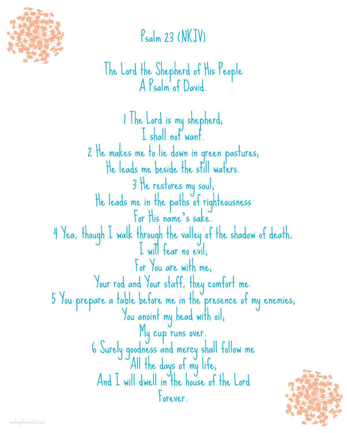 printable psalm 23 printable psalm 23