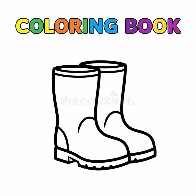 printable rain boots coloring page