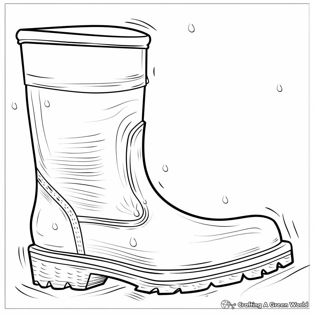 printable rain boots coloring page